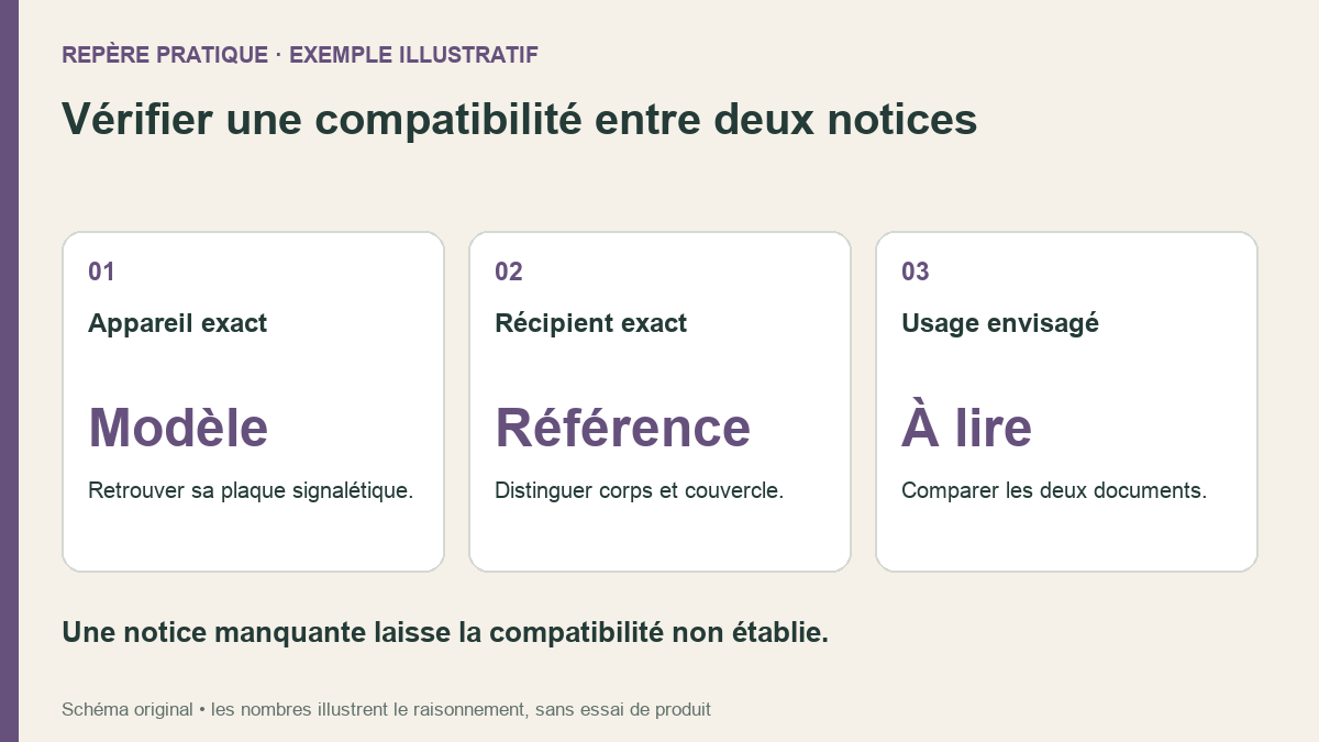 Schéma original : Une notice manquante laisse la compatibilité non établie.